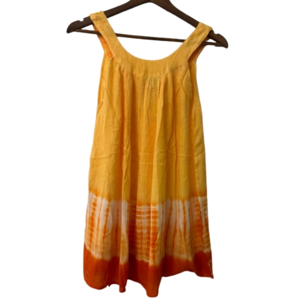 Sakkas Amber Rose Sleeveless V-Neck Embroidered Ombre Tie Dye Tank Top Blouse